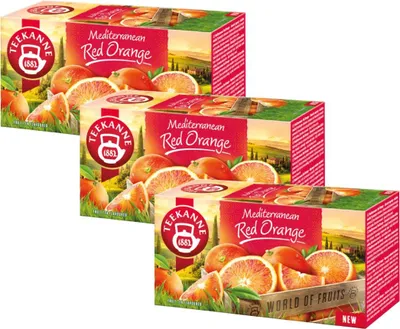 Produktbild von Teekanne Mediterrane rote Orange Früchtetee 3x 20 Teebeutel - Tee Ländertee