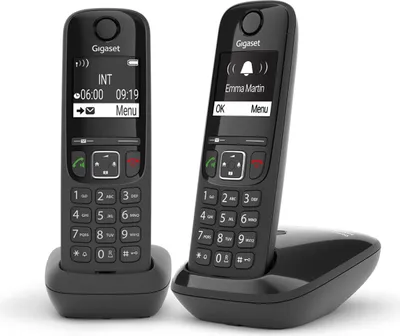 Image de Téléphone fixe sans fil Gigaset AS690 Duo Noir