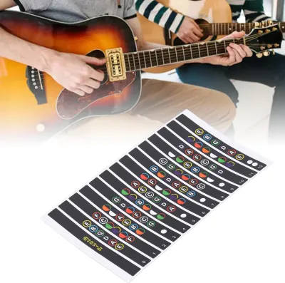 Produktbild von 10 Blatt Gitarren-Griffbrett-Aufkleber, Griffbrett-Bünde, codierte Notenskalen-Aufkleber für Anfänger, Lernende, ÜbungT-101B