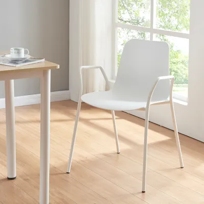 Produktbild von Esszimmerstuhl ’Kankaanpää’ Metall Kunststoff 80 x 57,5 x 52 cm Weiß