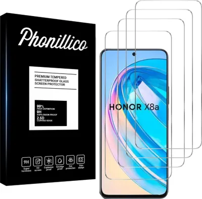 Produktbild von Hartglas für Honor X8A [4 Stück] Displayschutzfolie Screen Protector Film Anti-Kratzer Glas Resistant Phonillico®
