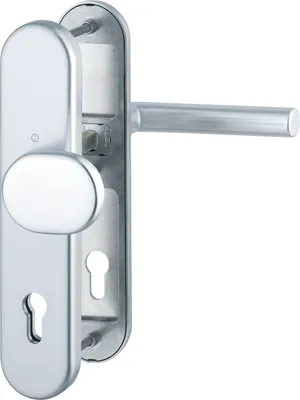 Produktbild von Sicherheits-Wechselgarnitur AMSTERDAM, PZ88, für Türstärke 62-72 mm, RC2, silber eloxiert ÖNORM