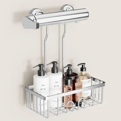 Produktbild von Duschablage ohne Bohren Duschkorb Edelstahl 30x13x8,5cm Silber