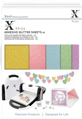Produktbild von Docrafts XCU 174407 Glitzerpapier 5 Pastellfarben 10 Stück 10
