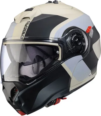 Image de Casque modulable Caberg Duke Evo Indy, noir mat/beige, taille S (55/56)