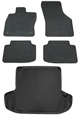 Produktbild von Gummi Kofferraumwanne + Fußmatten Set für Skoda Octavia 3 5E, Bj. 2013-2019