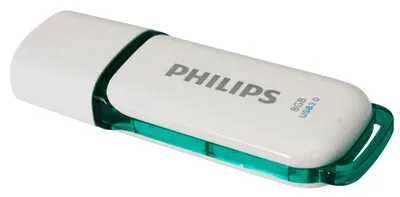 Produktbild von Philips USB-Flashlaufwerk FM08FD75B/10, 8 GB, USB Typ-A, 3.2 Gen 1 (3.1 Gen 1), Kappe, Türkis, Weiß