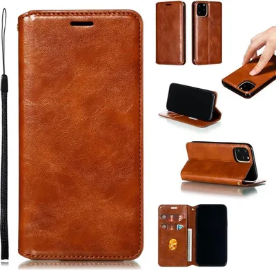 Immagine prodotto di Apple iPhone 11 Pro [5,8 pollici] Custodia del telefono cellulare Flip Cover Custodia protettiva Marrone