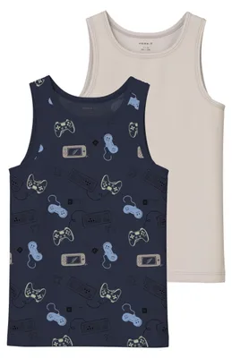 Immagine prodotto di NAME IT Canotta da uomo Nkmtank Top 2P Gamer Noos, colore blu navy, taglia numerica 134