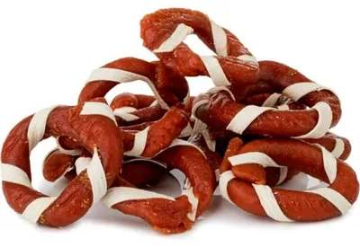 Productafbeelding van Hondensnoepjes, snack: Lamringen in een viskorst, Hau&Miau, 500g