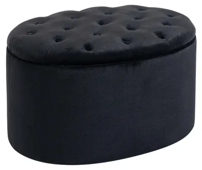 Produktbild von HOMCOM Sitzbank Polsterbank mit Stauraum Ovale Form Polyester Schwarz
