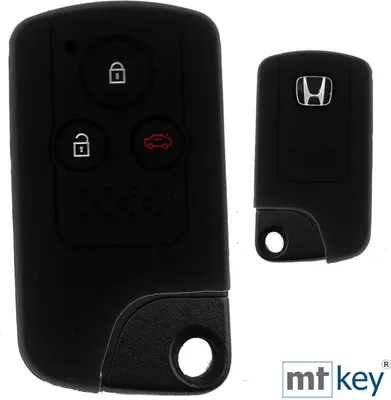 Produktbild von Auto Schlüssel Hülle Silikon Schutz Cover Schwarz kompatibel mit Honda CR-V CR-Z Civic VIIII Insight Accord 3 Tasten KEYLESS SMARTKEY