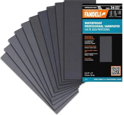 Produktbild von Famanu Schleifpapier 36 Blätter 23 x 9,3 cm für Auto, Holz und Metall - Körnungen 120 bis 2500