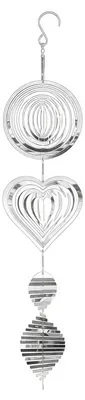3D-Windspiel aus Edelstahl, Vogelabwehr, Helix-Design, silber