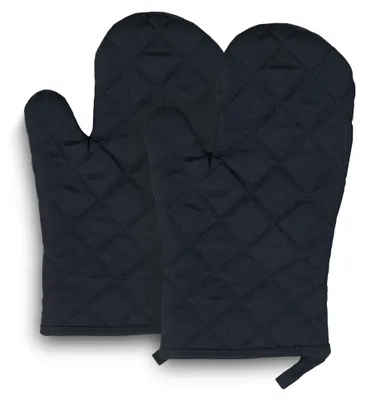 Produktbild von 2er Set Ofenhandschuhe aus Baumwolle, 18x28 cm, schwarz