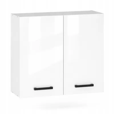 Produktbild von ULWEHOME | Hängeschrank 80 cm Weiß Hochglanz, Küchenoberschrank mit 2 Türen, Wandschrank Küche, Küchenschrank wandhängend