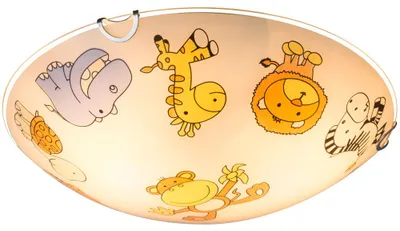 Produktbild von RGB LED Kinder Deckenleuchte, Glas bunt, Tiermotive D 30 cm