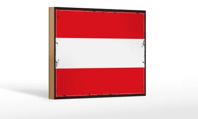 Produktbild von Holzschild Flagge Österreich 18x12cm Retro Flag of Austria