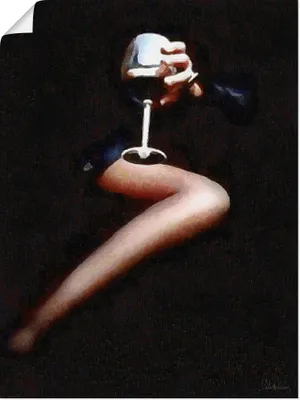 Produktbild von ARTland Poster Dame mit einem Glas Rotwein Größe: 30x40 cm