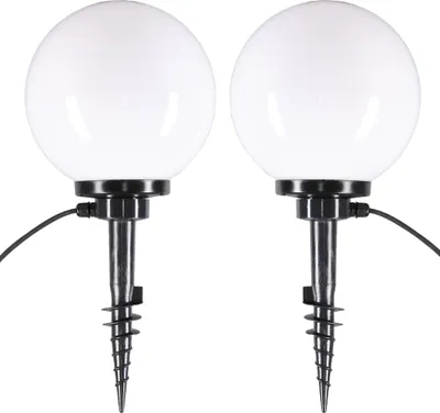 Produktbild von Kugelleuchten Kugellampen Garten Lampe 2er Set Ø 25cm Erdspieß Außenleuchte