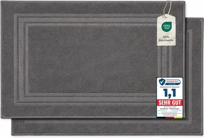 Immagine prodotto di Set di due tappetini, 100% cotone, 600 GSM, 50 x 70 cm, adatti per bagno e cucina
