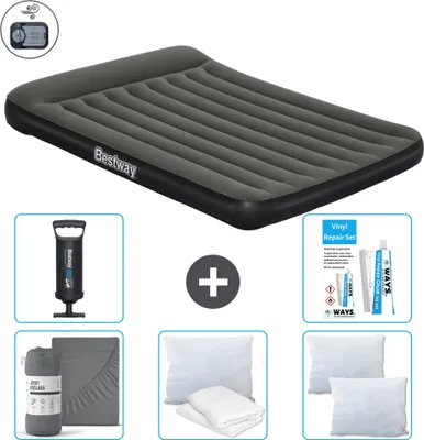 Immagine prodotto di Materasso gonfiabile Bestway - 2 persone - 152 x 203 x 30 cm - Verde - Accessori inclusi