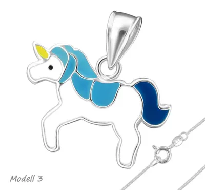Produktbild von Einhorn Kette Mädchen: Anhänger Halskette Silber 925 Modell 3