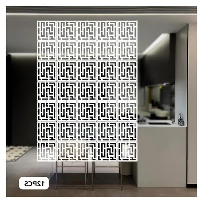 Produktbild von 12 Hängende Raumteiler in Weiß, 29 x 29 x 0,5 cm, modernes Design für Wohnzimmer, Schlafzimmer und Büro, lichtdurchlässig