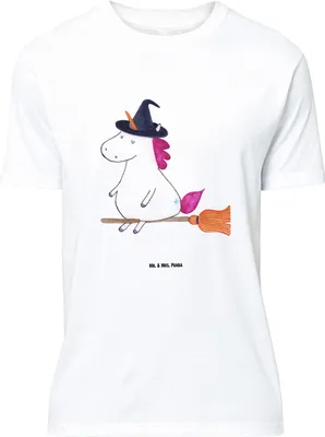Produktbild von Mr. & Mrs. Panda Größe XXL T-Shirt Einhorn Hexe - Weiß - Geschenk, mit Spruch, Motiv, Unicorn, Leben, Einhörner, Teufel, Oversize, Shirt, Freundin, Tshirt