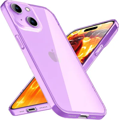 Produktbild von Hülle Neon Klar für iPhone 15 Bunt Leuchtend Silikon Handyhülle Slim Schutz Case Lila