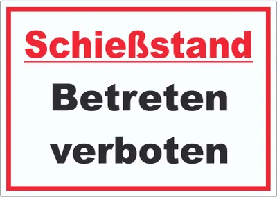 Produktbild von Schießstand Betreten verboten Aufkleber A9 (37x52mm)