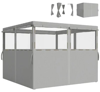 Image de Panneaux latéraux pour gazebo, protection UV, résistant aux intempéries, gris clair