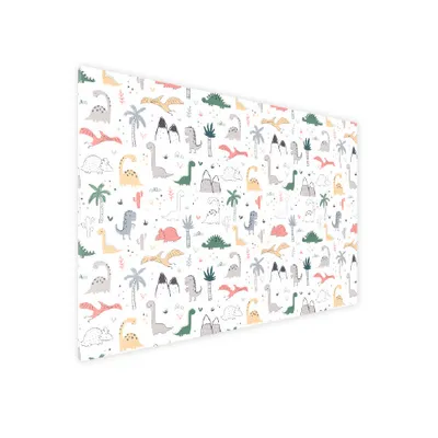 Obrázek produktu pro Magnetická bezrámová kovová tabule s potiskem 90x60cm - dinosauři