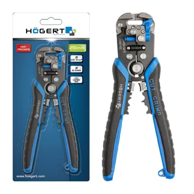 Zdjęcie produktu dla Szczypce automatyczne do ściągania izolacji przewodów 5-10.0mm 210mm HT1P182