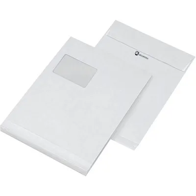 Produktbild von MAILmedia Faltenversandtaschen Securitex DIN C4 mit Fenster weiß mit 5,0 cm Falte, 25 St