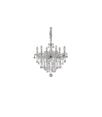 Produktbild von Ideal Lux FLORIAN SP6 Deckenleuchte Chrom E14 6-flammig für Wohnzimmer 87-120 cm höhenverstellbar