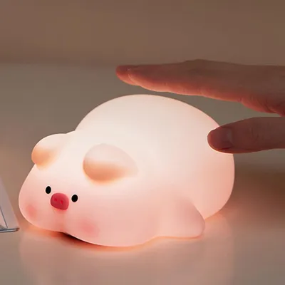 Produktbild von Nachtlicht, LED Nachtlampe, Silikon Birne Touch Nachtlampe, 3 Modi, Schlaflicht, Schlafhilfe Stilllicht, Warmweiß, für Kinderzimmer, Babyzimmer