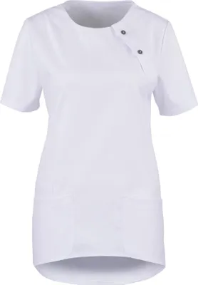 Produktbild von beb MEDIZIN/PFLEGE Damen KASACK Kurzarm Rundhals Modern-Fit Weiß XS
