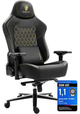 Gamingstuhl mit 4D-Armlehnen, 200 kg, schwarz