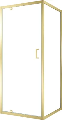 Image de Pack Porte de Douche Pivotante 90x200cm et Retour 90cm - Profilés Or Doré Brossé - Verre 6mm