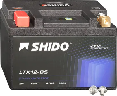 Produktbild von Shido Lithium Motorradbatterie LiFePO4 LTX12-BS 12V