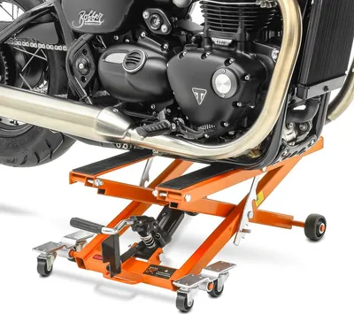 Zdjęcie produktu dla - Podnośnik motocyklowy hydrauliczny XL 500 kg pomarańczowy