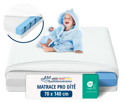 Obrázek produktu pro AM Qualitätsmatratzen | Detské matrace | 70x140 cm | Detské matrace | 70x140 | Matrace do detské postýlky | 70 x 140cm