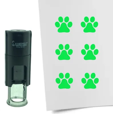 Immagine prodotto di Timbro CombiCraft Dog Paw of Dog 10 mm rotondo - inchiostro verde