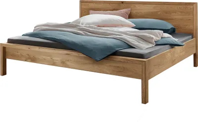 Produktbild von Bett 140x200 cm mit Holzkopfteil, Eiche massiv AVELLINO-137