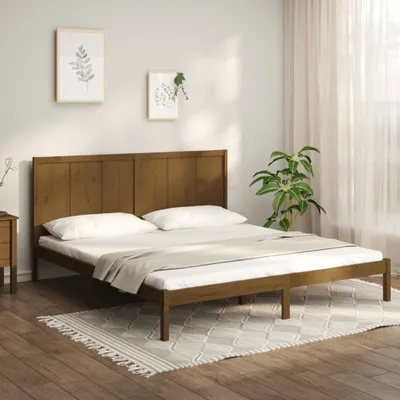 Produktbild von Massivholzbett Honigbraun Kiefer 200x200 cm , Klassische Betten Design 2024