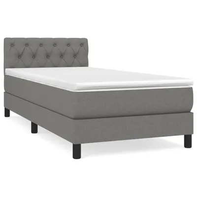 Obrázek produktu pro vidaXL Postel Boxspring s matrací Dark Grey 80x200 cm Látka
