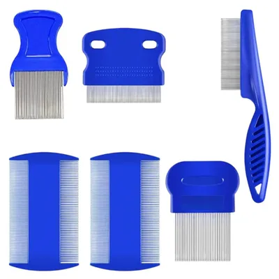 Flohkamm-Set für Hunde & Katzen, 6-teilig, 0,15 mm Zähne
