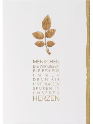 Produktbild von Goldblatt Kondolenzkarte "Menschen die wir lieben"