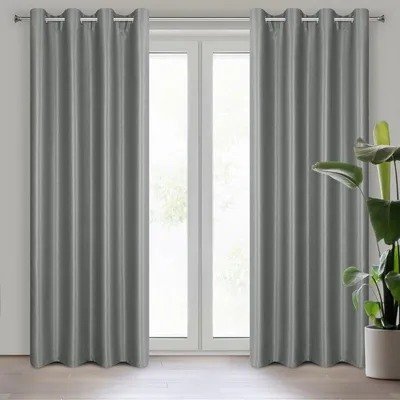 Produktbild von Eurofirany 431958, Durchscheinend, Grau, Einfarbig, Polyester, Öse, 300 g/m²